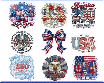USA 250 Anniversary PNG Bundle, Patriotic Freedom Sublimation, 4 of july Shirt, Digital Download