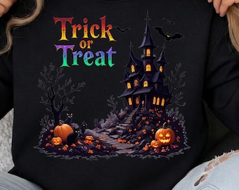 Trick or Treat Haunted House PNG, Spooky Season Halloween Boutique Design