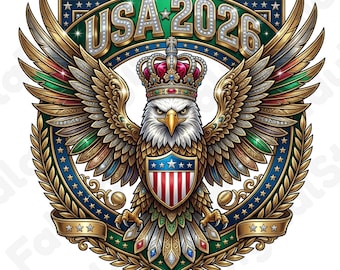 USA 2026 Eagle PNG SVG Soccer Fan Shirt Sublimation Design