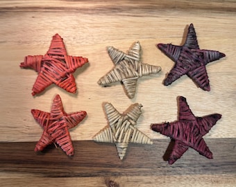 Red, White & Bloom Vine Stars  - Natural Willow Vine | Small Animal Chew Toy | Rabbit Enrichment | Rabbit Toss Toy |