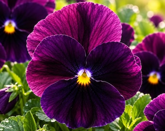 Rare Purple Pansy Seeds Wave Viola Flowers for Hanging Baskets