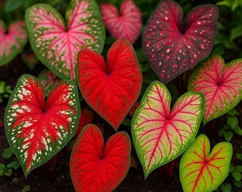 Mixed Caladium Bulbs Tropical Foliage Shade Garden Container Plant Pack