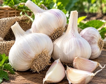 German White Garlic Bulbs for Planting Hardneck Garlic Cloves Home Garden