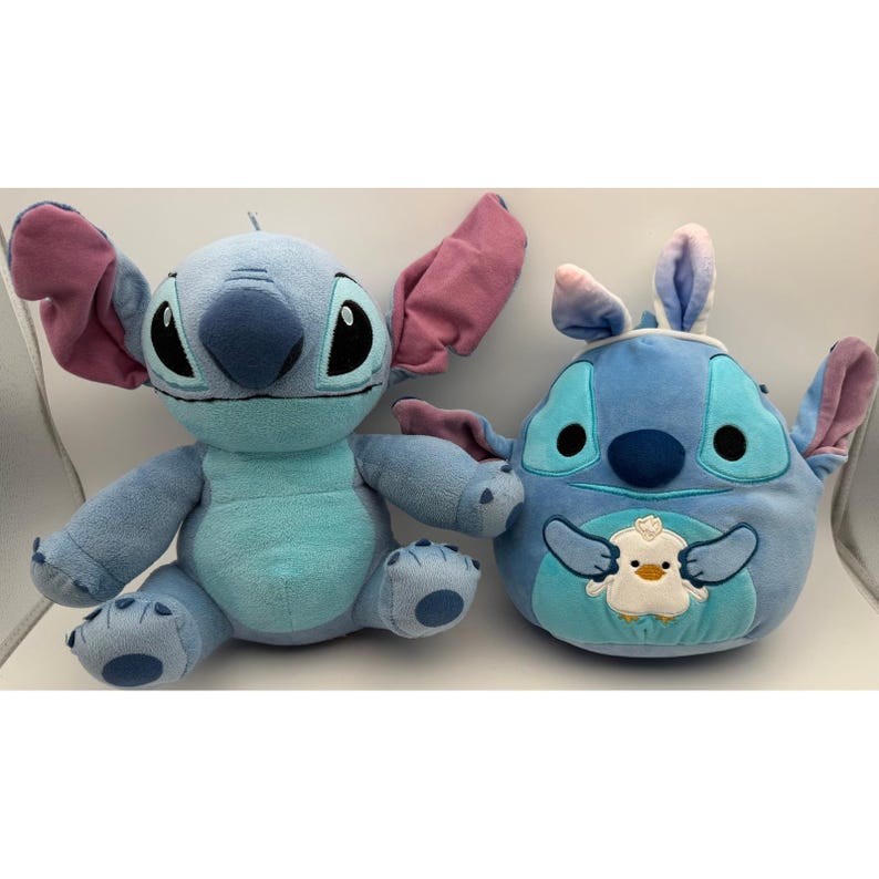 Disney Lilo & Stitch Plush Bundle Just Play Seated Stitch Easter Squishmallow image 1