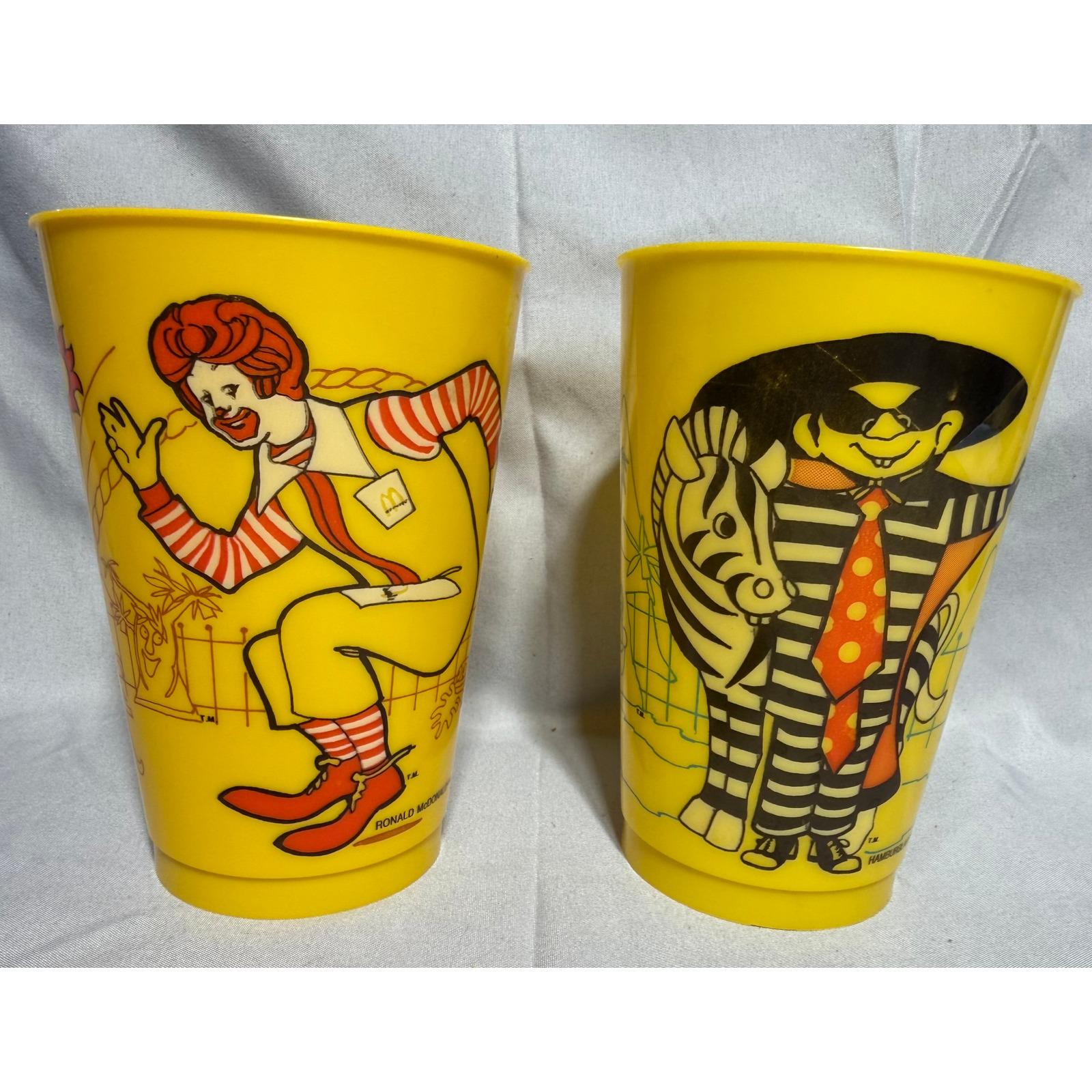 Vintage 1978 Mcdonalds Plastic Cups Set Ronald Mcdonald Hamburglar