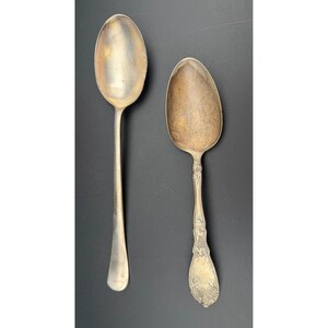Vintage Wm A Rogers verzilverde serveerlepels set van 2 met druivenmotief en keurmerk.