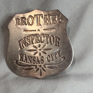 Kansas City Brothel Inspector Replica Police Badge Pin image 1