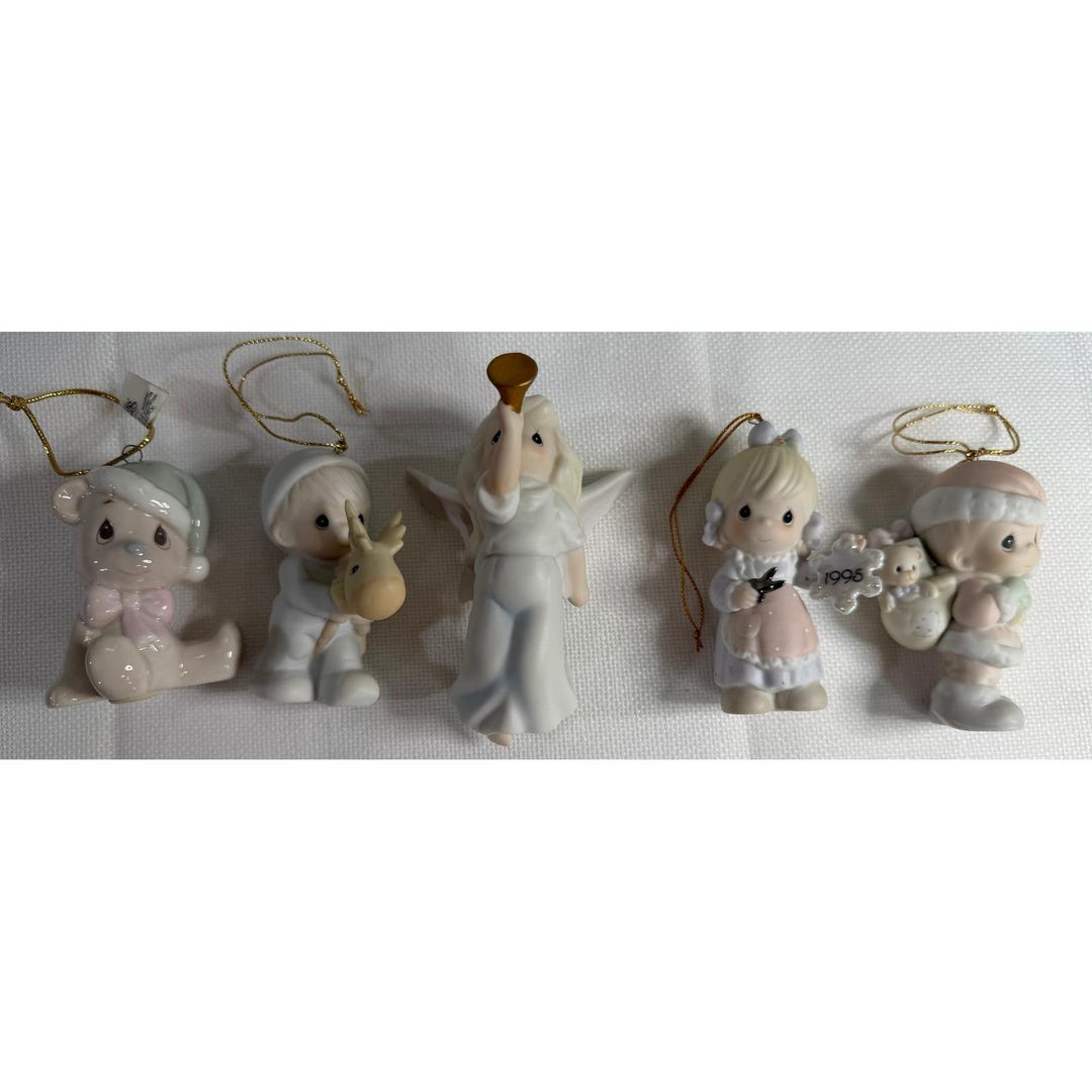 Precious Moments Enesco Christmas Ornament Lot of 5 Vintage 1993-1995 ...