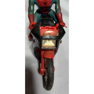 Vintage Spider-Man on Motorcycle Action Figure Toy Red Black Marvel Soma L856 image 2