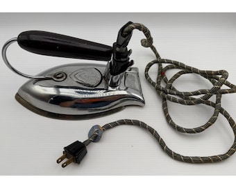 VTG Arbeiten Kwikway Bügeleisen Chrom K-46-9 Art Deco Cloth Cord St Louis USA