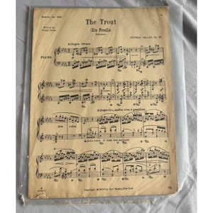 1907 Schubert The Trout Die Forelle Noter Stephen Heller Piano Op 33 Vtg