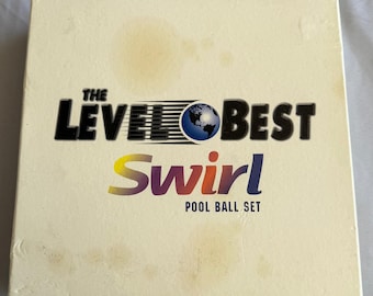 Level Best Swirl Pool Ball Set Complete 16 Piece Billiard Ball Set with Box