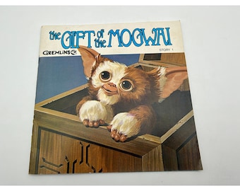 Vintage 1984 Gremlins The Gift the Mogwai Story 1 Book and Record Set 7in 33RPM