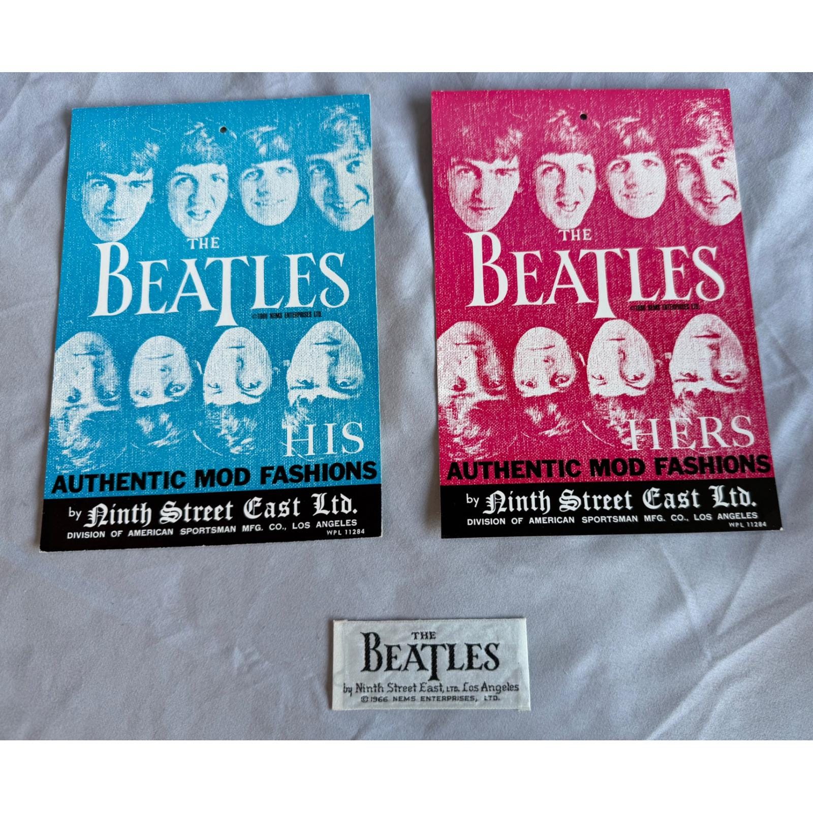 Vintage 1966 the Beatles Ninth Street East Mod Fashions Hang Tags