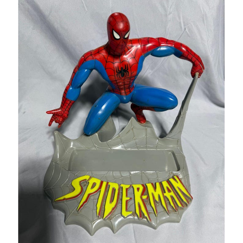 Vintage 1994 Marvel Spider-Man Action Figure Coin Bank REC Sound Inc G052 image 1