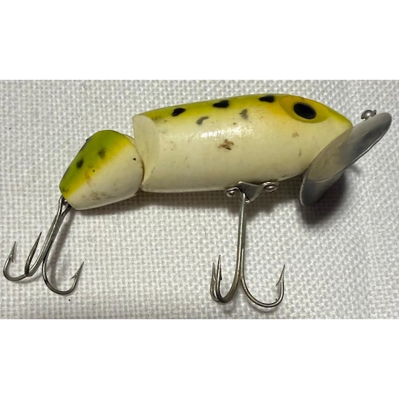 Fred Arbogast Jitterbug Jointed Fishing Lure Yellow Frog Pattern