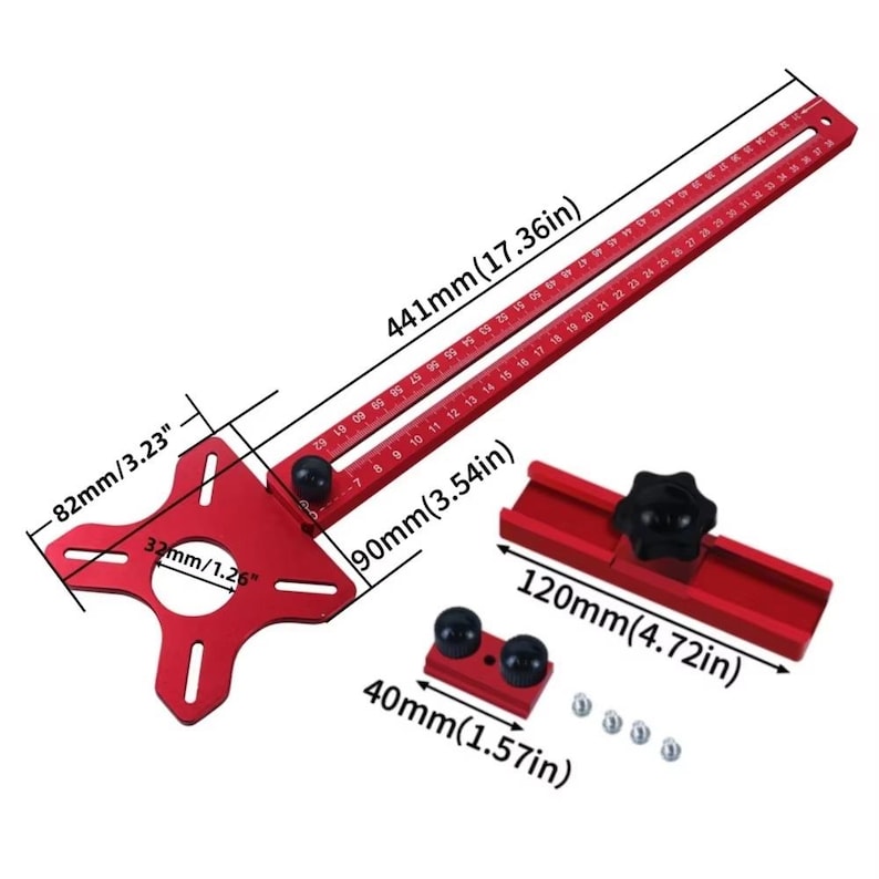 3-in-1 Aluminum Router Circle Cutting Jig, Woodworking Groove Bracket ...