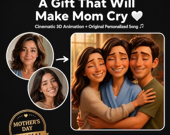 Personalisiertes Muttertags-Animationsvideo mit benutzerdefiniertem Lied, einzigartiges Muttergeschenk, benutzerdefiniertes Familienvideo, emotionales Muttertagsgeschenk