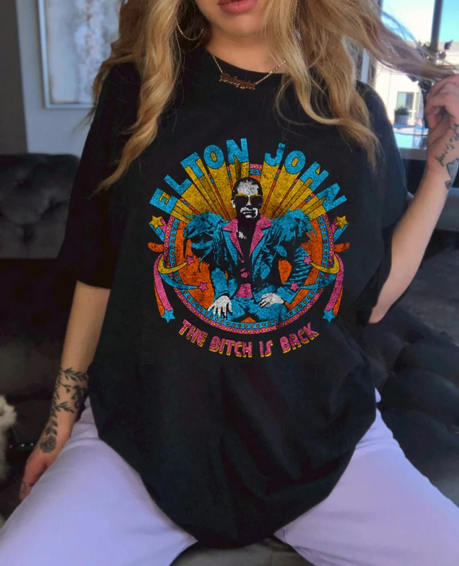 Elton John Shirt, Elton John Bitch is Back 2022 T-Shirt