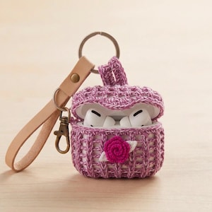 AirPods Pro Crochet, Floral AirPods Case Pattern, Mesh Earbud Case Crochet, Rose AirPods Holder, Cute Crochet Case, Crochet Pods Pro Case.