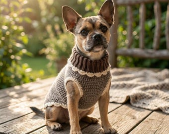Mönster för virkad hundtröja, polotröja, hundtröja med vågig kant (PDF)