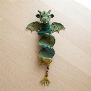 Dragon Crochet Wind Spinner PDF, Wind spinner Decor pdf, Amigurumi Dragon Mobile, Crochet Garden Ornament, Crochet home decor image 3