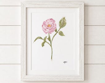 Watercolor Rose Painting