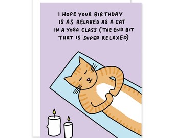 cat birthday card etsy