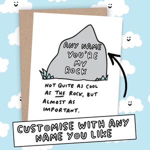 Cartão personalizado You're My Rock, não tão legal quanto The Rock Cartão engraçado Veronica Dearly Obrigado Amigo Mãe Pai Aniversário Dia dos Pais Personalizado