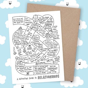 Una guida definitiva alle relazioni Divertente Veronica Dearly Card Anniversario San Valentino Card Illustrazione Card per gli amanti dei giochi Arte Personalizzata