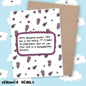 Carte de voeux drôle et mignonne Félicitations aux mères, bravo, félicitations pour anniversaire, merci patriarcat féminisme féministe Veronica Dearly