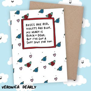 Carte de voeux drôle mignonne carte d'anniversaire de Saint Valentin rose humour impertinent personnalisé personnalisé sarcastique Veronica Dearly