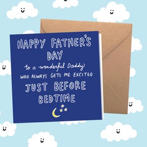 Happy Father's Day Card geweldige papa opgewonden grappige domme papa pops dada baby bedtijd komedie humor Veronica Dearly illustratie kaart kunst