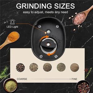 A74G-Electric Salt And Pepper Grinder Mill Rechargeable Battery, Automatic Adjustable Gravity, 80Ml Capacity, For Usb Charging