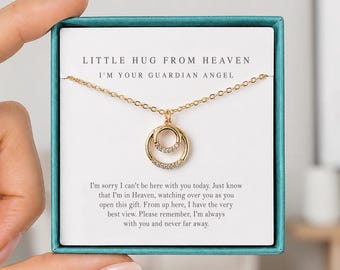 Hug from Heaven Necklace, Gift from Heaven, Memorial Gift for Loss, Letter from Heaven, Sympathy Gift, Passed Mother or Father Keepsake,