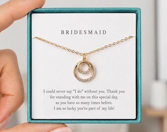 Bridesmaid Gift from Bride, Bridesmaid Necklace, Bridesmaid Proposal Gift, Bridal Party Gift, Wedding Party Jewelry, Maid of Honor Gift,