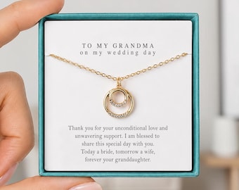 Grandmother of the Bride Necklace, Grandmother of the Bride Gift, Wedding Gift for Grandma, Grandmother Gift from Bride, Grandma Wedding