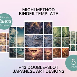 Michi Method 9 Pocket Binder Kit | 13 Japanese Retro Placeholders for Collectors |  (Digital Download)