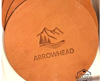 Arrowhead Leather Coasters Set of 4 Item 2605COSARO