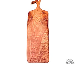 Curly Maple Charcuterie Board with Handle Item # 2606ULCM005
