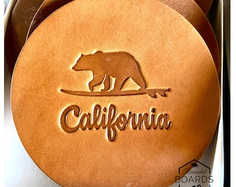 California Leather Coasters Set of 4 Item 2605COSCA