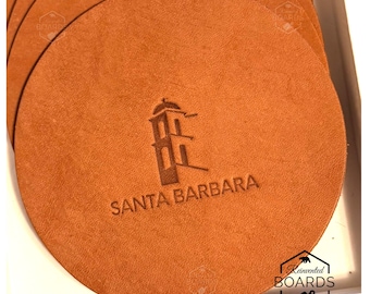 Santa Barbara Leather Coasters Set of 4 Item 2605COSBARB