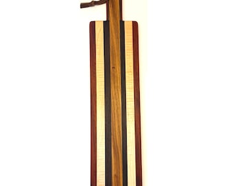 Cutting Board Padauk, Curly Maple, Wenge & Canarywood with handle Item # 2609MW016