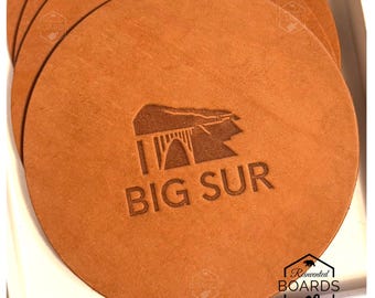Big Sur Leather Coasters Set of 4 Item 2605COSBSUR