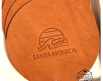 Santa Monica Leather Coasters Set of 4 Item 2605COSMONI