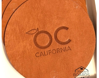 OC Leather Coasters Set of 4 Item 2605COSOCCA