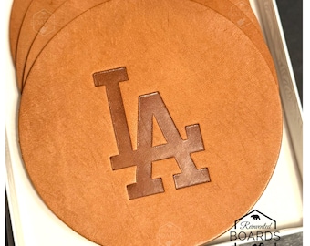 LA Leather Coasters Set of 4 Item 2605COSLA