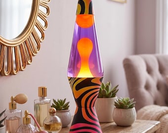 Lava Lamp - Vintage Custom Glow Decor Purple Orange | Unique Retro
