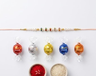 Combo Rakhi para Brother USA / Set Rakhi con Roli Chawal y chocolate / Raksha Bandhan Rakhi / Entrega de Rakhi en línea