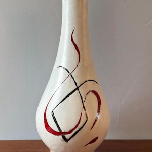 Vintage 1960s Carstens Tönnieshof Lady in Red Vase | West German Pottery | Mid Century Modern Abstract Ceramic. Model 472/25